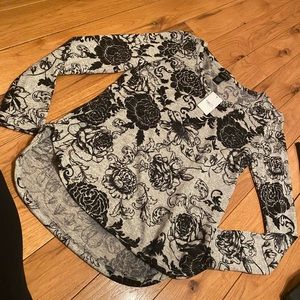 NWT Black and grey floral shirt